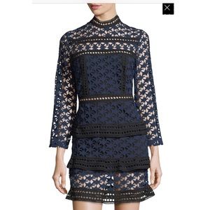 NWT A-Line Few Moda Star Lace Layered Mini Dress